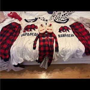 Family Bear Pajama Set with Red Plaid
